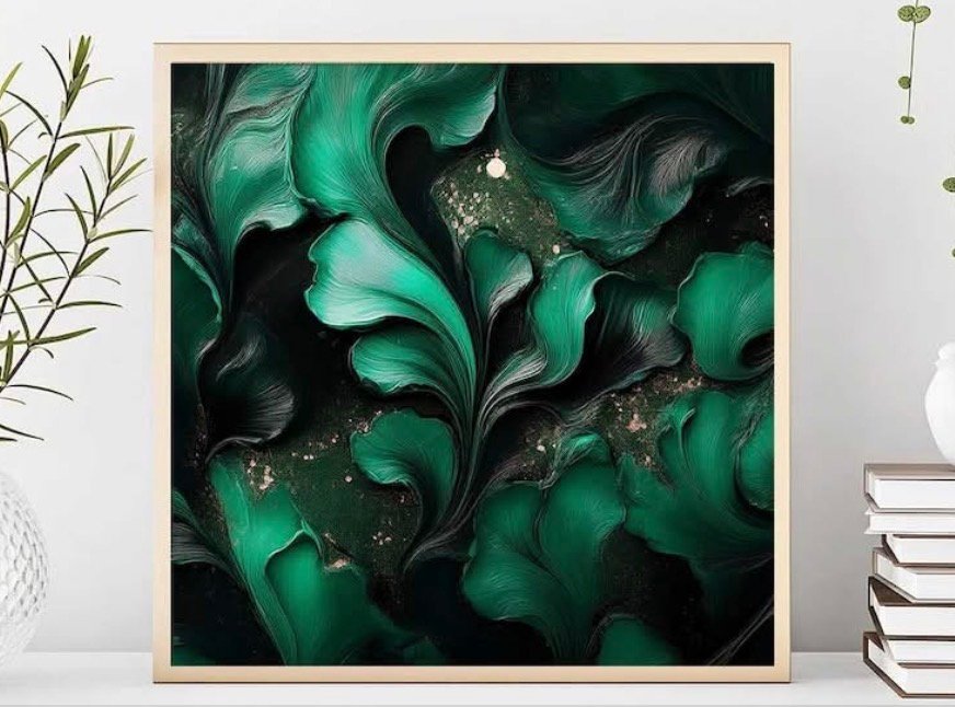 Emerald Abstract Artwork